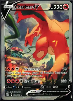 Pokemon Card- Charizard V - Brilliant Stars #154/172-Factory Defect - Image 1