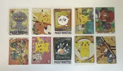 Vintage Pokemon Pocket Monsters Cards- 10 Card Lot Holofoil Sticker Pikachu - Image 1