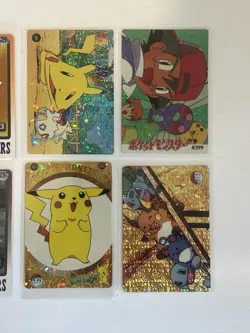 Vintage Pokemon Pocket Monsters Cards- 10 Card Lot Holofoil Sticker Pikachu - Image 4