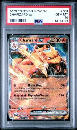 PSA 10 Charizard ex 006/165 Double Rare Pokemon Card SV151 Mew EN - Image 1