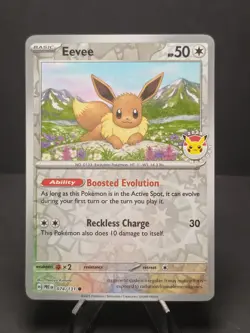 Eevee Prismatic Evolutions 074/131 Holo Pokemon Day 2025 Stamped Promo Card - Image 1