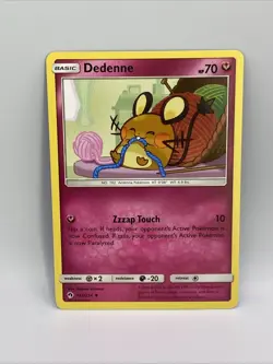 Dedenne 142/214 Non Holo Cute Yarn Pink Fairy Pokemon Card! - Image 1