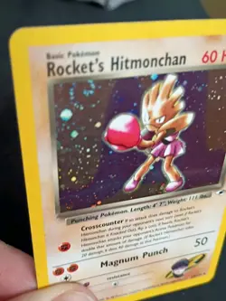 Pokemon TCG Rocket's Hitmonchan Gym Heroes 11/132 Card RARE HOLO SWIRL W.O.T.C. - Image 1