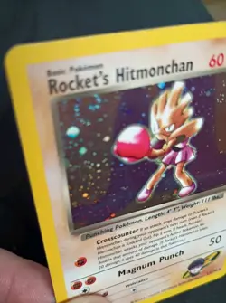 Pokemon TCG Rocket's Hitmonchan Gym Heroes 11/132 Card RARE HOLO SWIRL W.O.T.C. - Image 2
