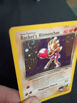 Pokemon TCG Rocket's Hitmonchan Gym Heroes 11/132 Card RARE HOLO SWIRL W.O.T.C. - Image 3