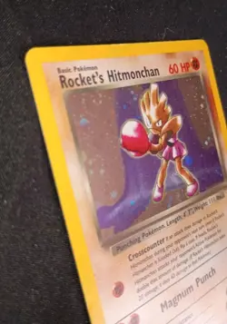 Pokemon TCG Rocket's Hitmonchan Gym Heroes 11/132 Card RARE HOLO SWIRL W.O.T.C. - Image 4