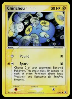 Pokemon Card - Chinchou Hidden Legends 56/101 Common Reverse Holo - Image 1