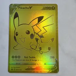 PIKACHU V SWSH145 SWSH: Sword & Shield Promo Cards Gold FA Pokemon card - Image 1