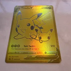 PIKACHU V SWSH145 SWSH: Sword & Shield Promo Cards Gold FA Pokemon card - Image 2