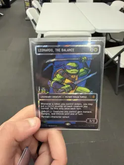 MTG Leonardo, the Balance 0083 Borderless Surge Pixel Foil TMT TMNT in Hand - Image 1