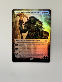 Ajani, Outland Chaperone (Borderless) Lorwyn Eclipsed Foil - White Planeswalker - Image 1