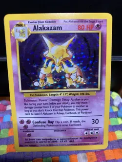 Alakazam Pokemon TCG Base Set Holo Rare Unlimited 1/102 #1 LP/NM - Image 1