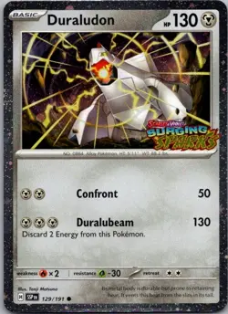 Pokemon TCG Duraludon Surging Sparks Stamped Cosmos Holo 129/191 NM - Image 1