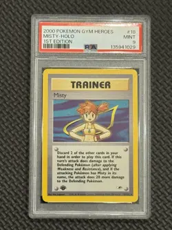 2000 Pokemon Gym Heroes Holo Rare Misty First Edition 18/132 PSA 9 - Image 1