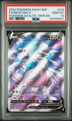 Mewtwo V SWSH229 Black Star Promo Full Art Pokemon GEM MT PSA 10 - Image 1