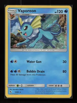 Vaporeon 18/68 Holo Rare Hidden Fates Pokemon Near Mint - Image 1