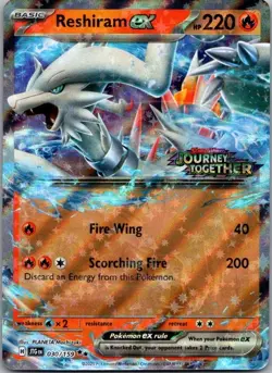 Pokemon TCG Reshiram EX Journey Together Stamped Double Rare 030/159 NM - Image 1
