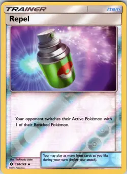 Repel 130/149 SM Base Set Pokemon TCG NM Reverse Holo - Image 1