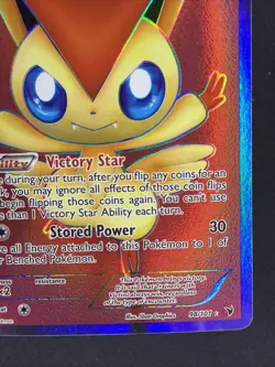 Pokemon TCG Victini 98/101 Noble Victories Full Art Holo Card LP - Image 4