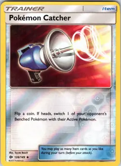 Pokemon Catcher 126/149 SM Base Set Pokemon TCG NM Reverse Holo - Image 1