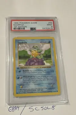 1999 Pokemon 1st Edition Squirtle #63 PSA 9 MINT - Image 2