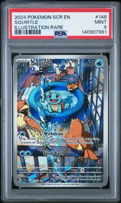 POKEMON 2024 STELLAR CROWN SQUIRTLE ILLUSTRATION RARE 148 PSA 9 - Image 1