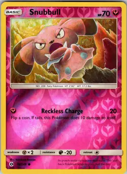 Snubbull 90/149 SM Base Set Pokemon TCG LP - Image 1