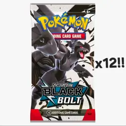 Pokemon Black Bolt English Booster Pack Sealed LOT OF 12 - Image 1