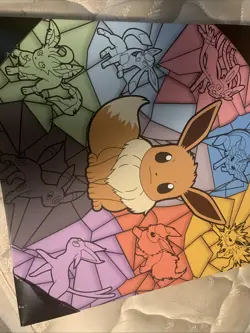 Pokemon Vinyl Painting Wall Decor With Eevee And All The Eeveelutions Umbreon - Image 1