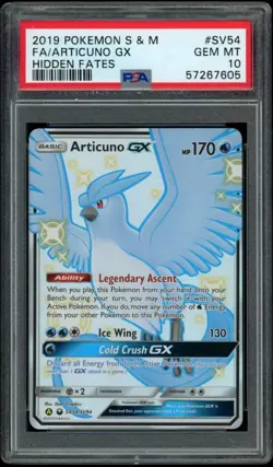 PSA 10 Articuno GX SV54/SV94 Hidden Fates Pokemon 2019 - Image 1