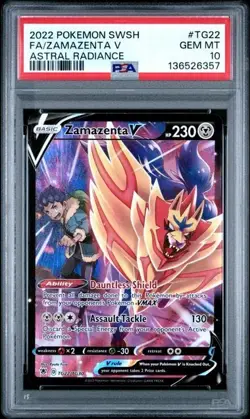 2022 POKEMON SWORD & SHIELD ASTRAL RADIANCE #TG22 FULL ART/ZAMAZENTA V PSA 10 - Image 1