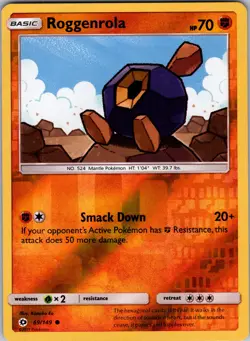 Roggenrola 69/149 SM Base Set Pokemon TCG LP-NM - Image 1