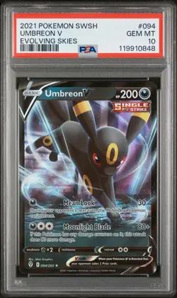 2021 Pokemon Evolving Skies #094 Umbreon PSA 10 - Image 1