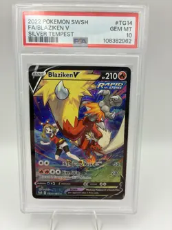 Pokemon TCG Holo Full Art Blaziken V #TG14 Silver Tempest PSA 10 GEM MT - Image 1