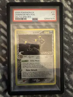 2005 Pokemon EX Delta Umbreon Rev. Foil #17 PSA 1 - Image 1