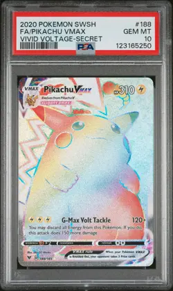 Fa/Pikachu Vmax Pokemon Sword & Shield Vivid Voltage 188 PSA 10 - Image 1