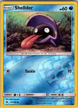Shellder 33/149 SM Base Set Pokemon TCG LP-NM - Image 1