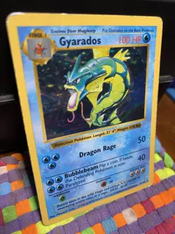 Gyarados Pokemon TCG BASE SET SHADOWLESS Holo Rare 6/102 MP - Image 2