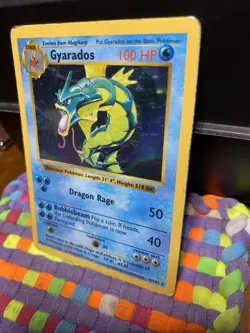 Gyarados Pokemon TCG BASE SET SHADOWLESS Holo Rare 6/102 MP - Image 3