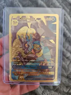 M Charizard X GX Gold Foil Fan Art Vinyl Premium Textured Collector Pokemon - Image 1