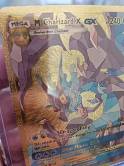 M Charizard X GX Gold Foil Fan Art Vinyl Premium Textured Collector Pokemon - Image 3
