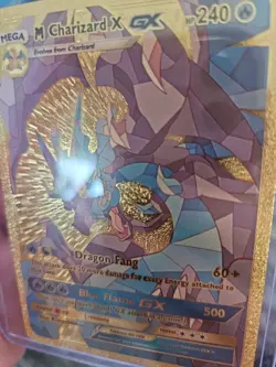 M Charizard X GX Gold Foil Fan Art Vinyl Premium Textured Collector Pokemon - Image 5