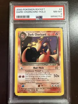 Dark Charizard 4/82 Pokemon TCG Rocket SWIRL PSA 8 NM-MT - Image 1