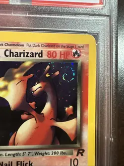Dark Charizard 4/82 Pokemon TCG Rocket SWIRL PSA 8 NM-MT - Image 3
