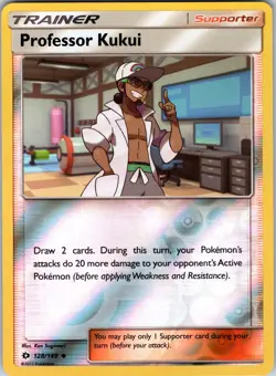 Professor Kukui 128/149 SM Base Set Pokemon TCG NM Reverse Holo - Image 1