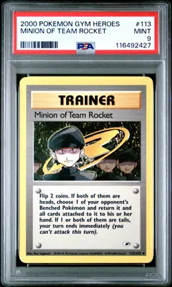 2000 POKEMON GYM HEROES #113 MINION OF TEAM ROCKET PSA 9 - Image 1