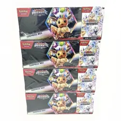 4 Sam’s Club Pokemon Prismatic Evolutions Surprise Box & Booster Bundle Lot Sams - Image 1