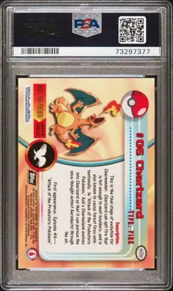 🔥 PSA 8 1999 TOPPS POKEMON TV CHARIZARD #6 Black Logo Series - Image 2