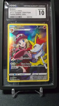 CGC 10 Braixen TG01/TG30 Silver Tempest Secret Illustration Rare Pokemon Card - Image 1