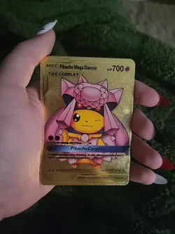 Pokemon Pikachu Cosplay Gold Foil Collectible Card Set Of 7 - Image 2